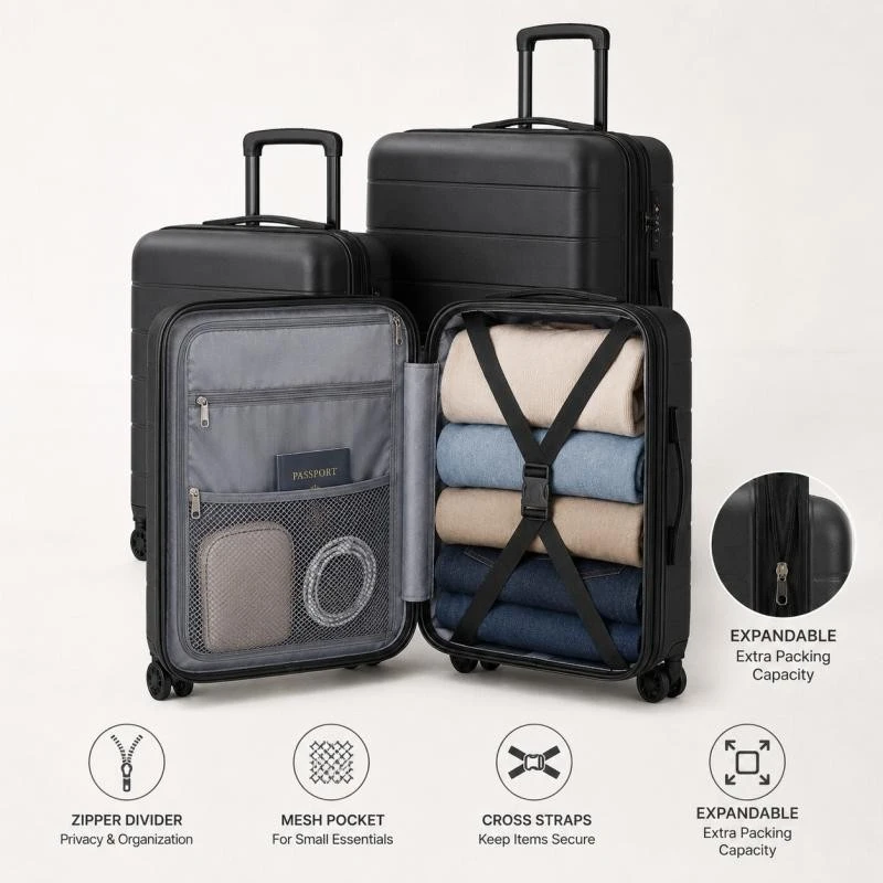 Hard Shell Luggage With Front Pocket price